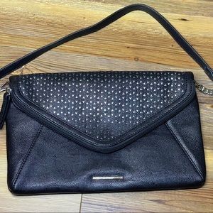 Nine West Matilda Teal Eyelet Clutch Shoulder Bag BLACK